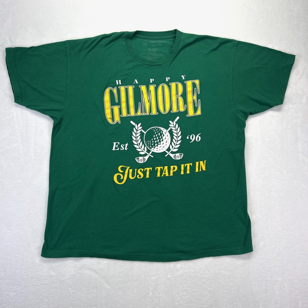 Happy Gilmore T Shirt Mens 2XL Green Just Tap It In Movie Golf Graphic Tee 1996